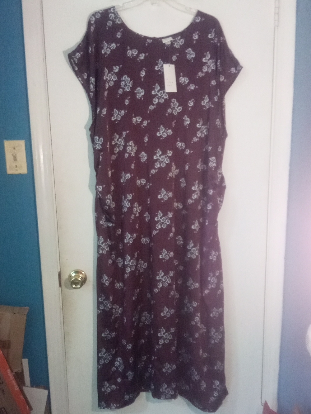 * A New Day Purple Floral Maxi Dress 4X Plus Size NWT $40 Silky